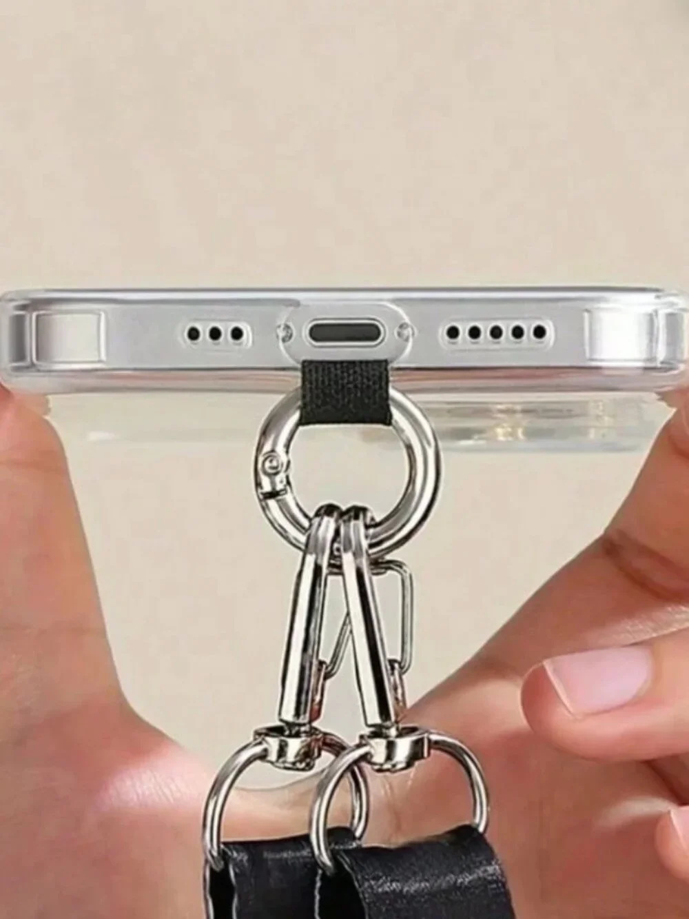 Black Adjustable Phone Lanyard